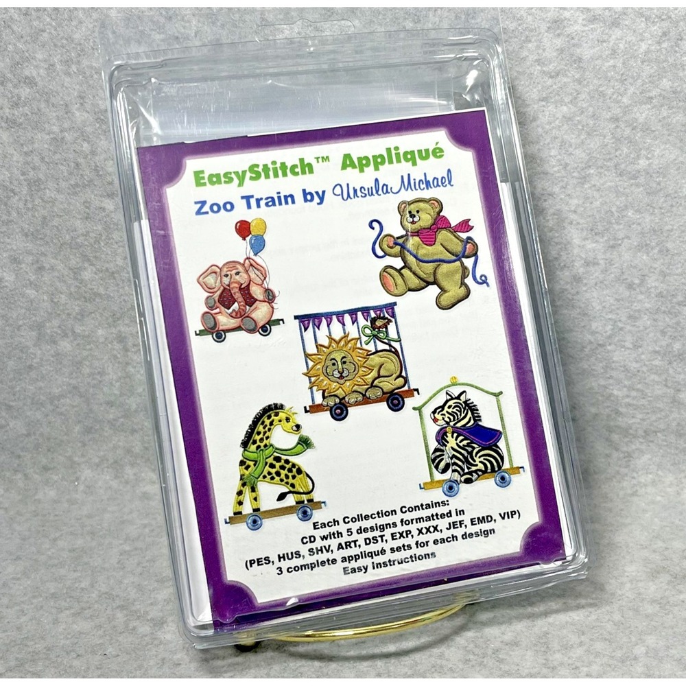 EasyStitch Applique Zoo Train Embroidery Designs CD Pattern Set Dalco 5x7 PreCut